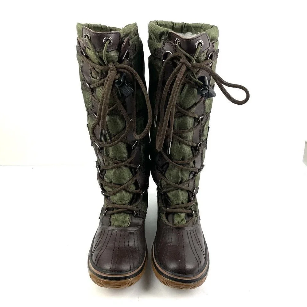 Pajar Grip Boot 36 Military Green Brown Lace Up Tall Winter Boot Lined‎ Womens